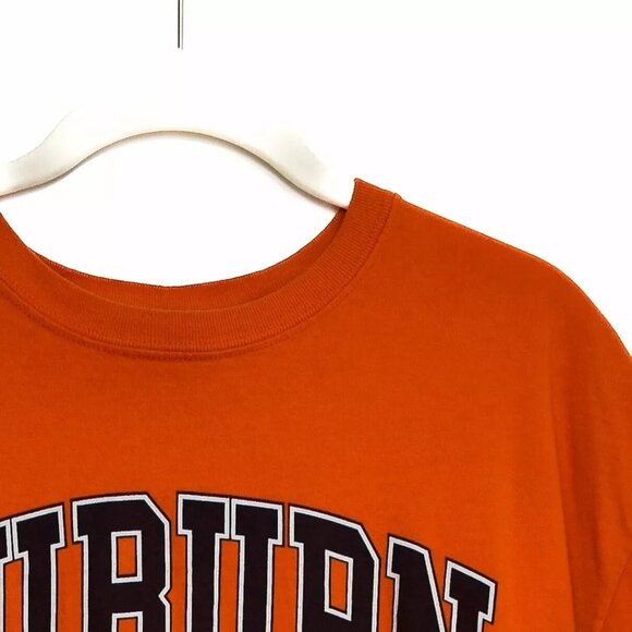 Auburn Baseball Men Orange Spellout T Shirt Graphic Logo Pullover Short Sleeve L - Picture 5 of 8